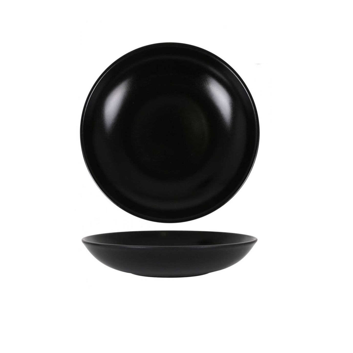 Zenci Gourmet Black stoneware pasta soup salad bowl 23x4cm BONNA