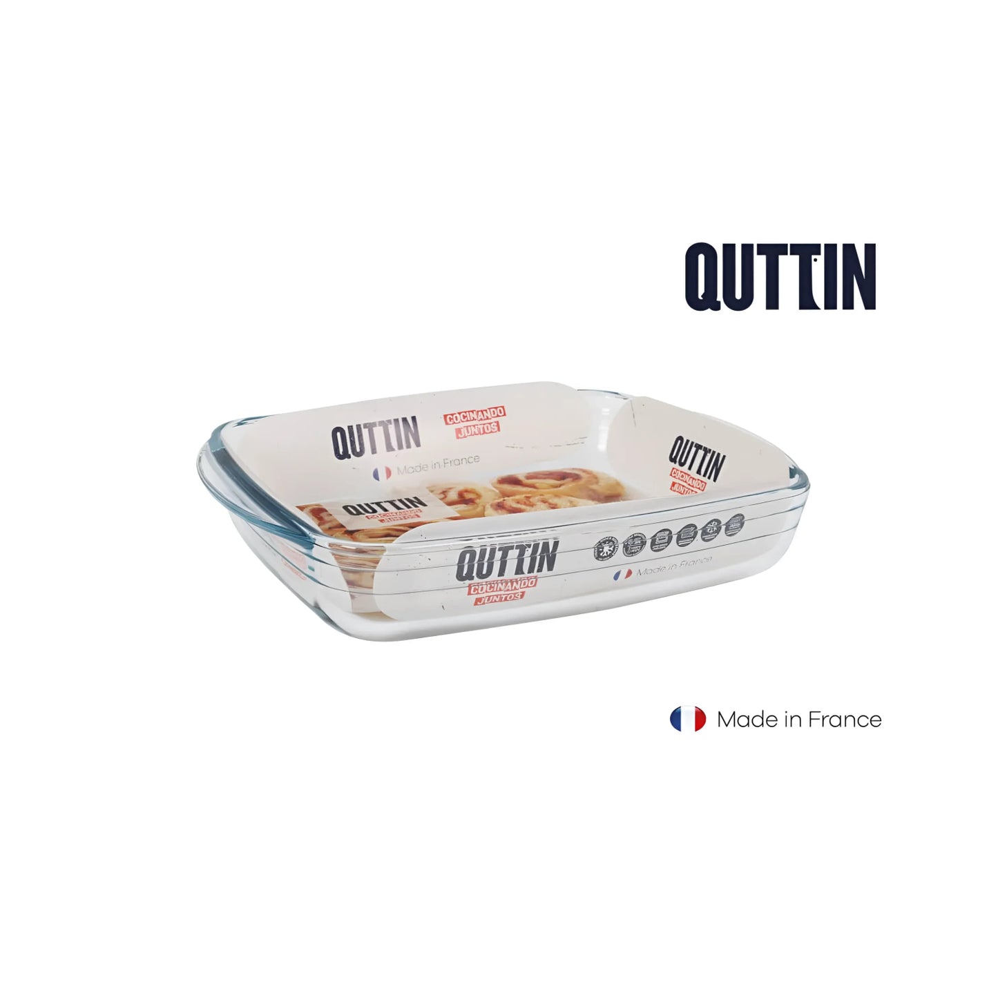 1.6L rectangular Glass Oven Baking Lasagne tin roasting tray dish Quttin - Oven dish