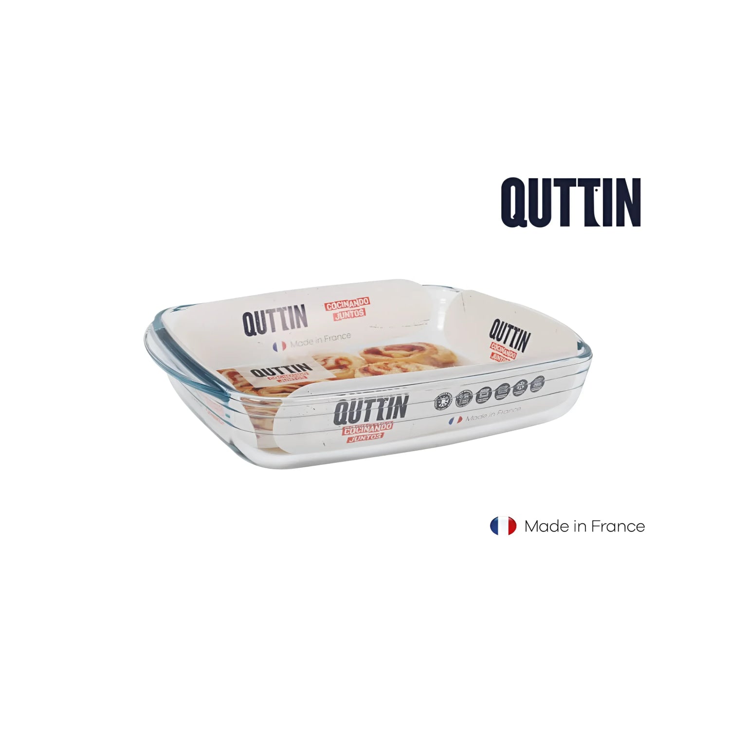 1.6L rectangular Glass Oven Baking Lasagne tin roasting tray dish Quttin - Oven dish