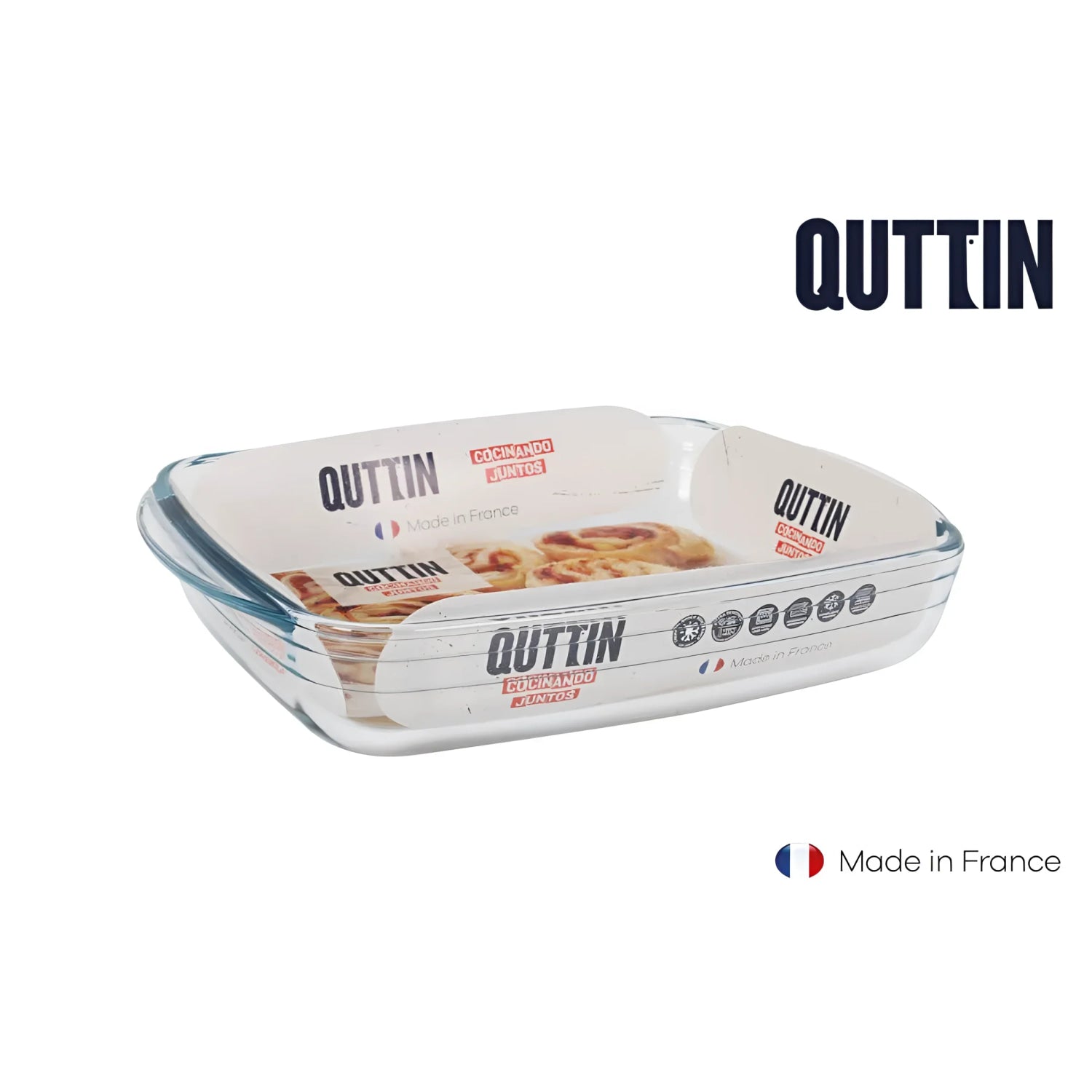 1.6L rectangular Glass Oven Baking Lasagne tin roasting tray dish Quttin - Oven dish