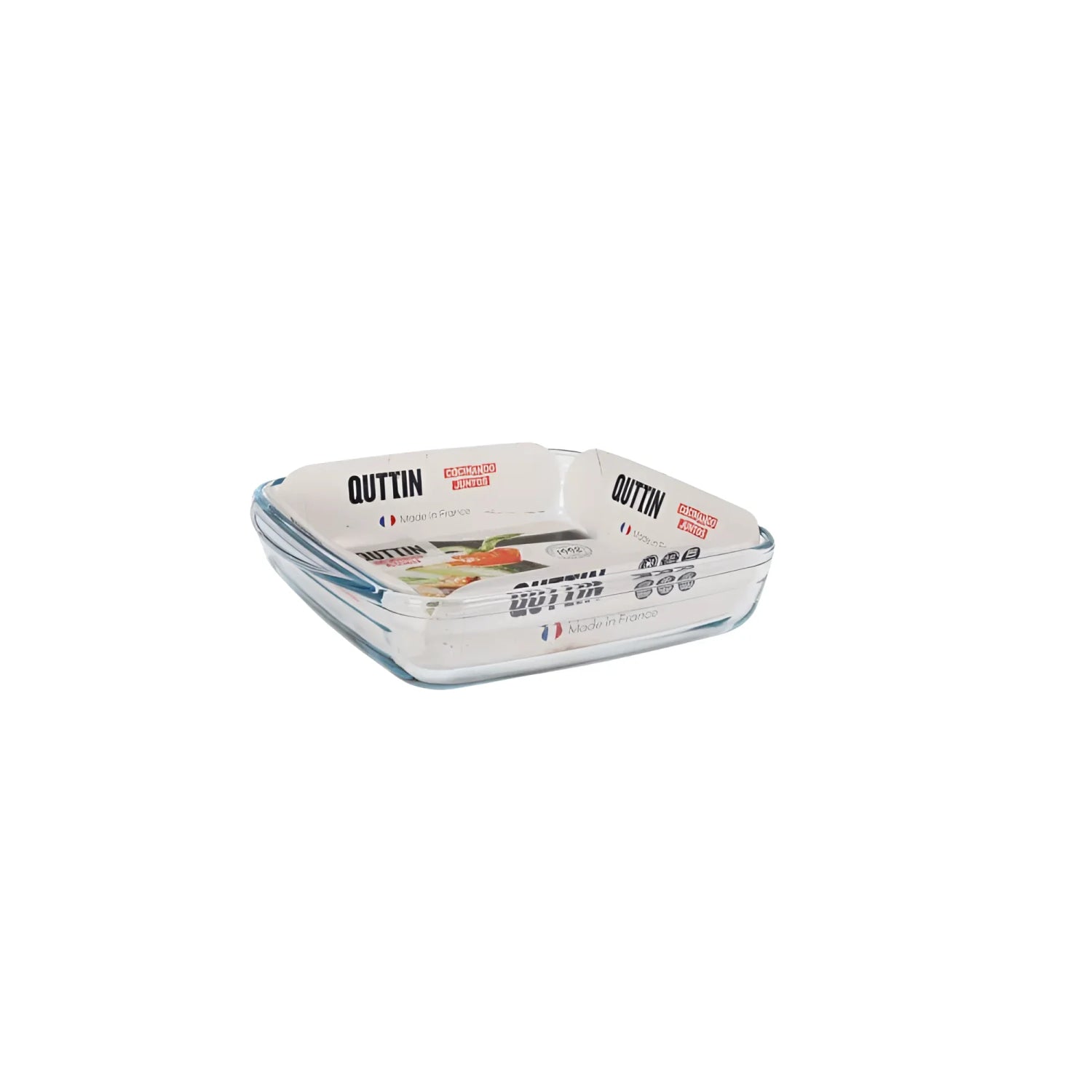 Square glass baking dish 1.6L Quttin for oven use and easy cooking