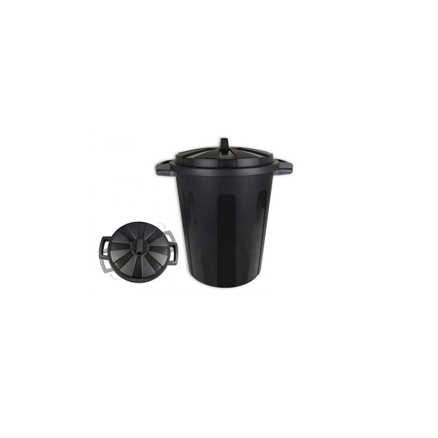 100L black plastic bin waste Rubbish outside garden