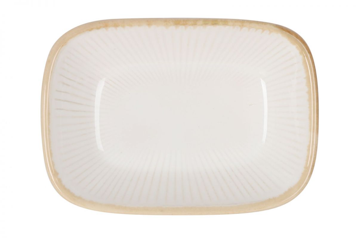 Milky Cream Rectangular dish bowl 17.5x12.4cm