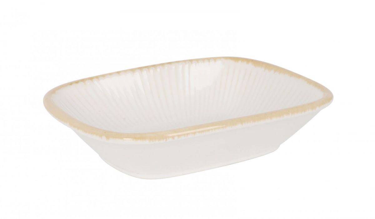 Milky Cream Rectangular dish bowl 17.5x12.4cm
