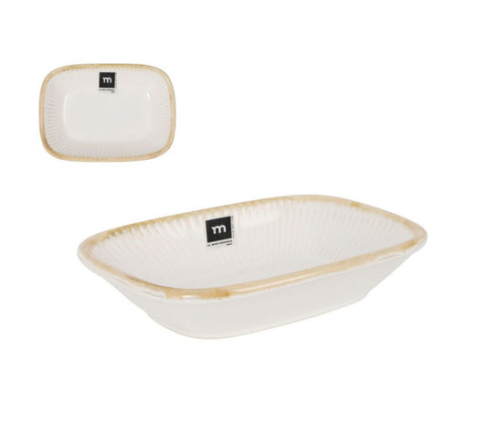 Milky Cream Rectangular dish bowl 17.5x12.4cm