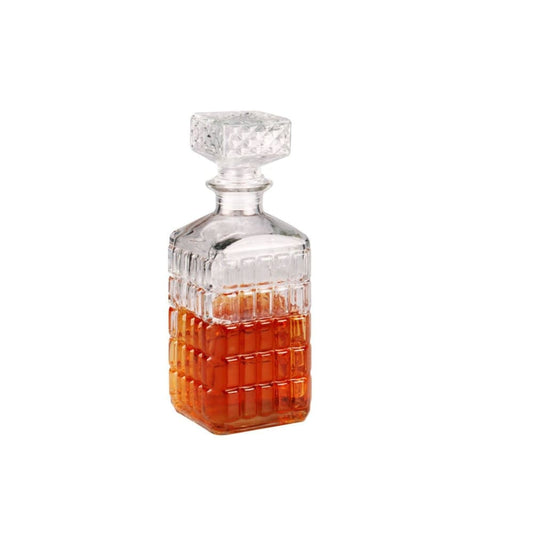 1L glass Bottle Spirits whisky brandy rum 9x9x24cm