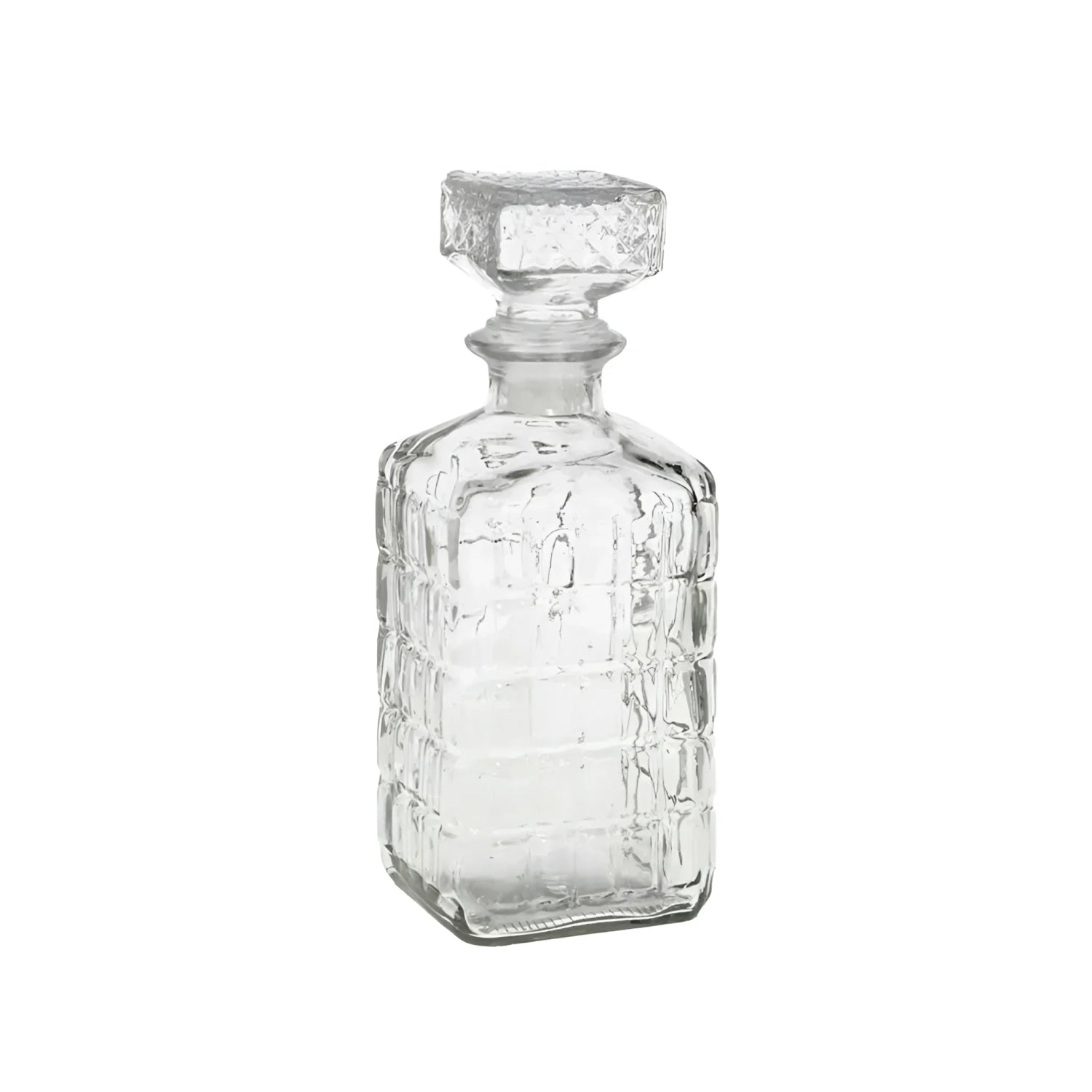 1L glass Bottle Spirits whisky brandy rum 9x9x24cm