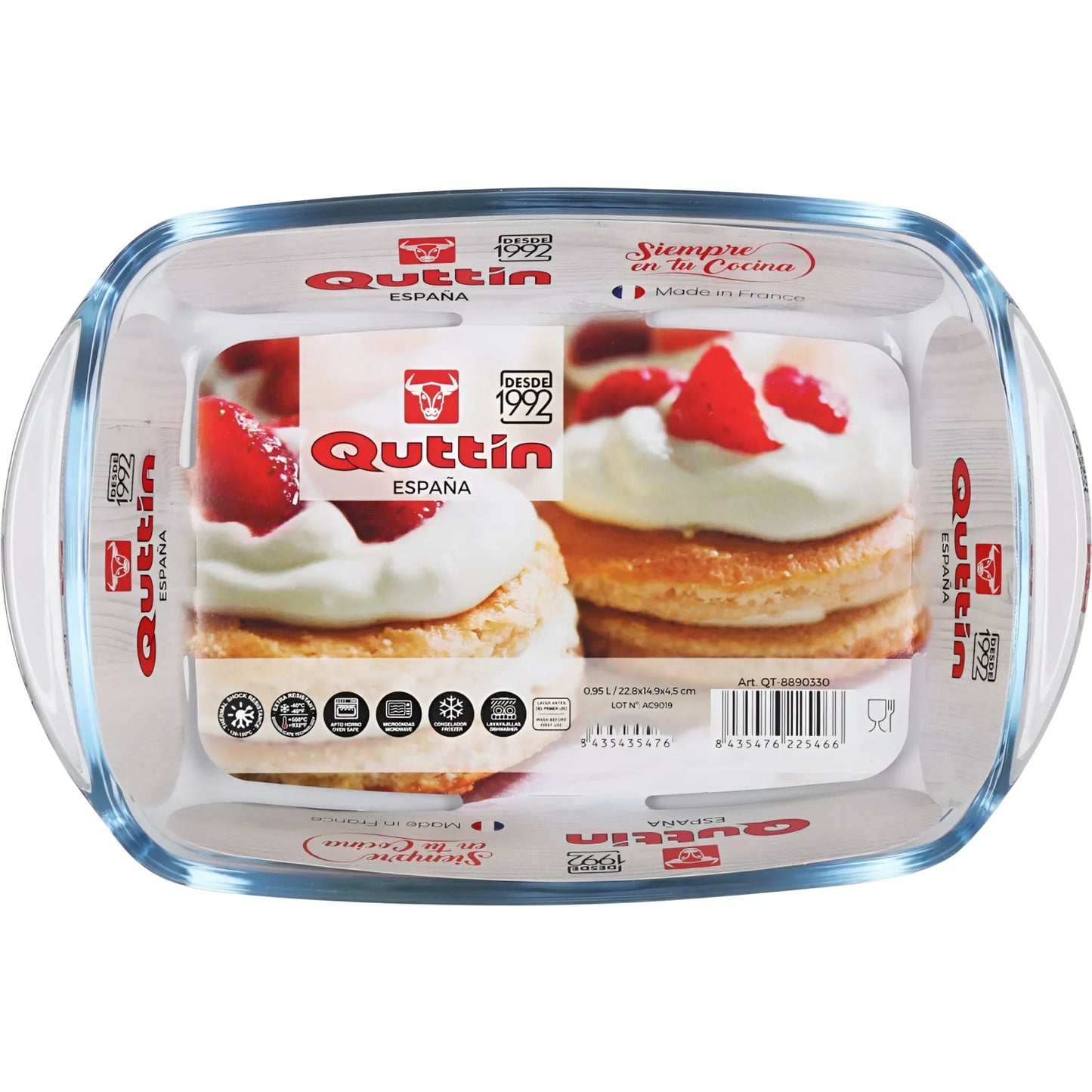 1L rectangular Glass Oven Baking Lasagne tin roasting tray dish