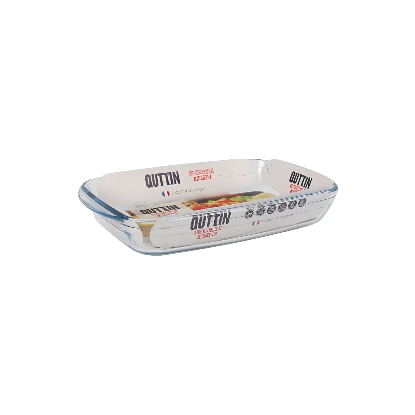 Rectangular glass oven baking dish for lasagne and roasting from Quttin, 2.2L capacity