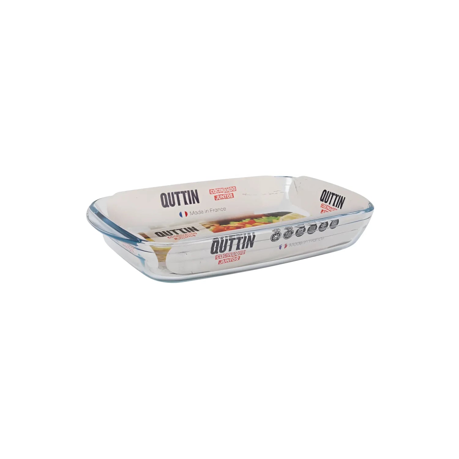 Rectangular glass oven baking dish for lasagne and roasting from Quttin, 2.2L capacity