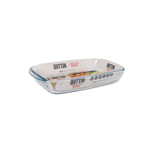 Rectangular glass oven baking dish for lasagne and roasting from Quttin, 2.2L capacity