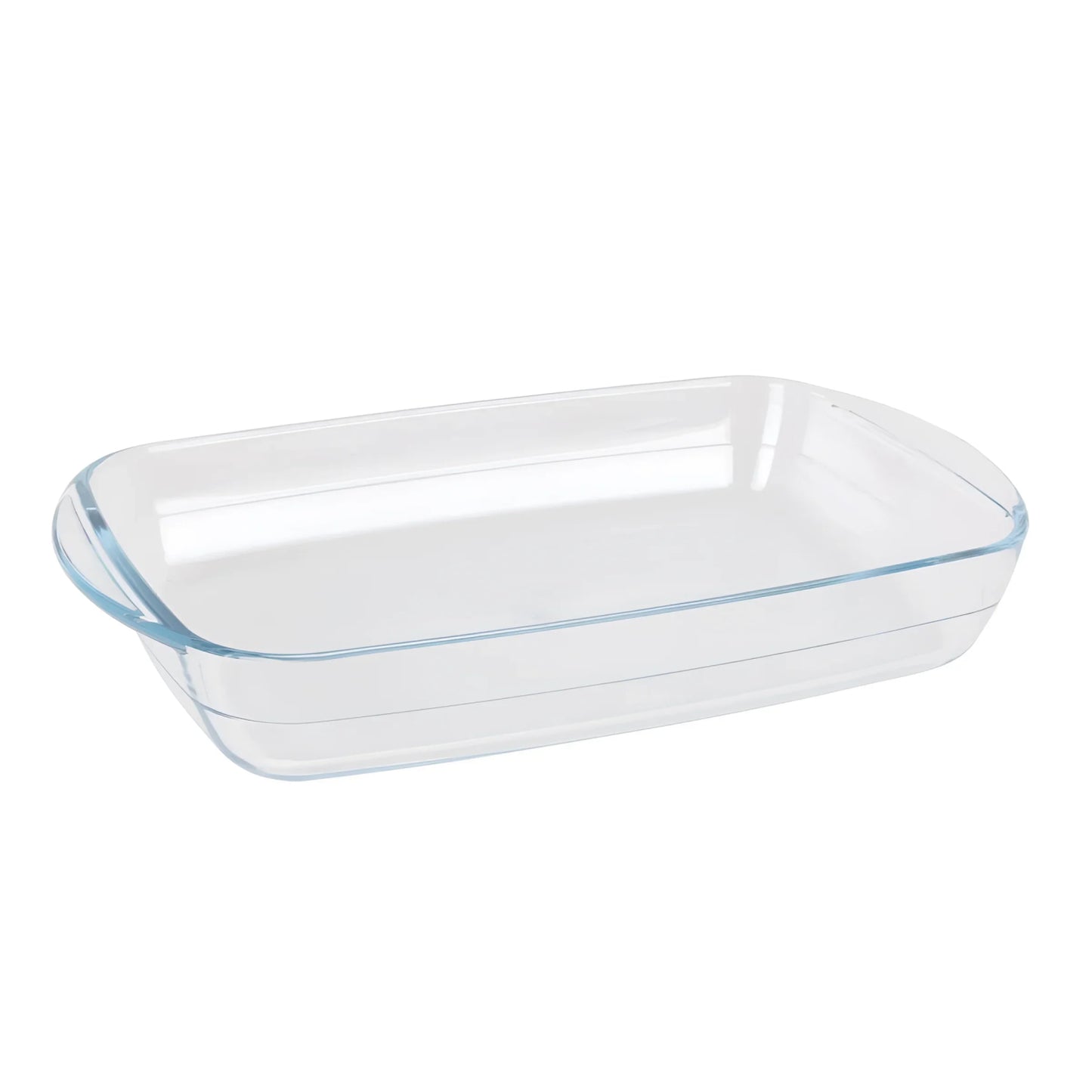 Rectangular clear glass baking dish for oven, ideal for lasagne and roasting