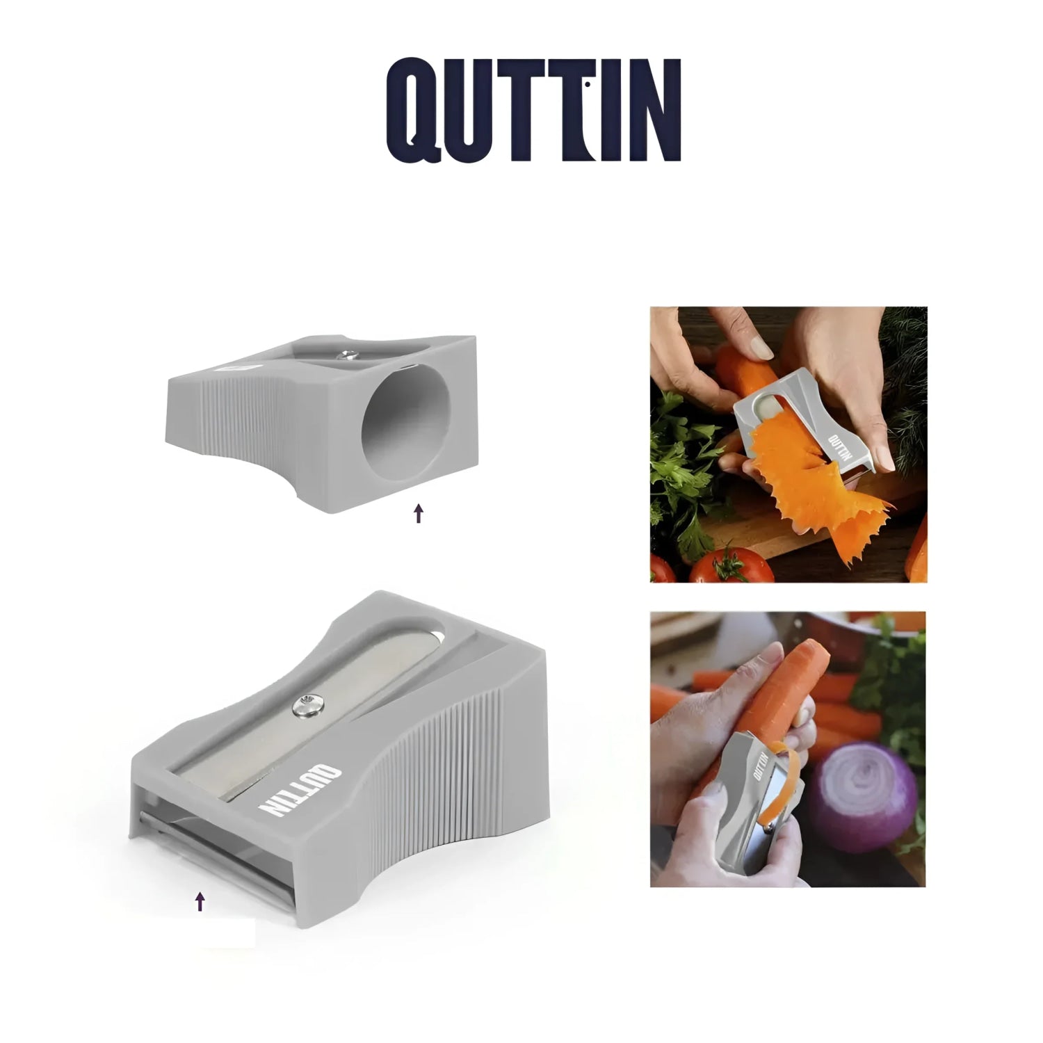 2 IN 1 Food Vegetable carrot Cutter Peeler Slicer Chopper Kitchen Sharpener