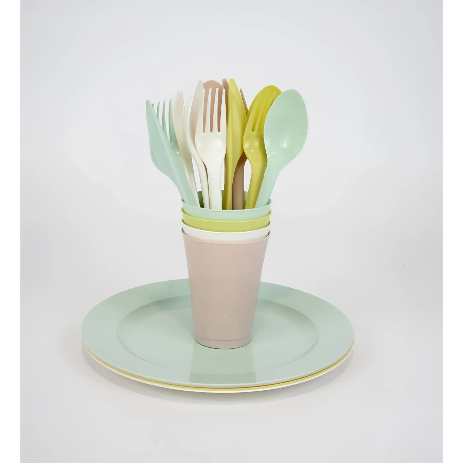 20PCS set PICNIC party tableware drinking glasses plates cutlery children