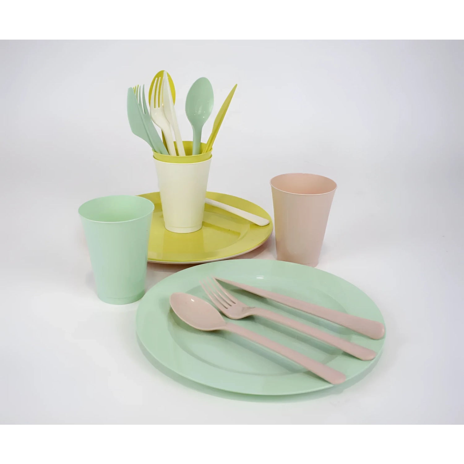 20PCS set PICNIC party tableware drinking glasses plates cutlery children
