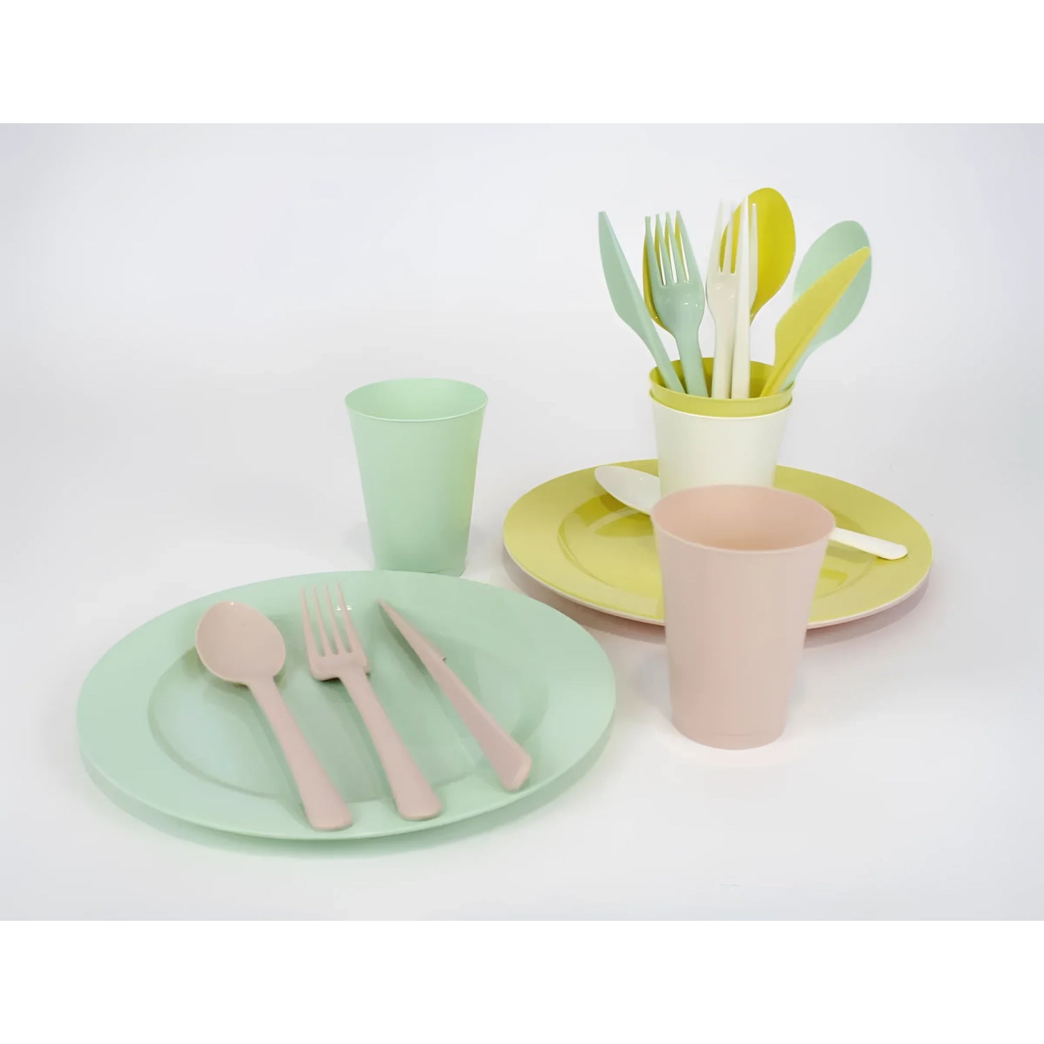20PCS set PICNIC party tableware drinking glasses plates cutlery children