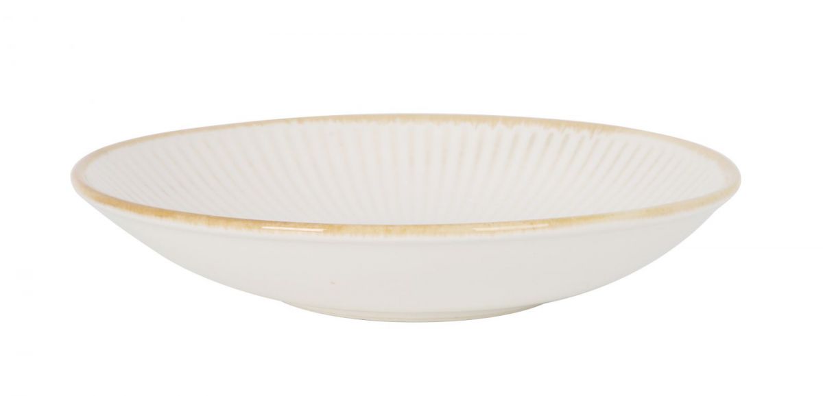 Milky Cream 22.6x4.6cm Pasta Bowl Stoneware
