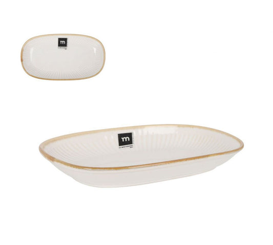 Milky Cream Rectangular dish bowl tapas dessert plate 25.4x14x3.3cm