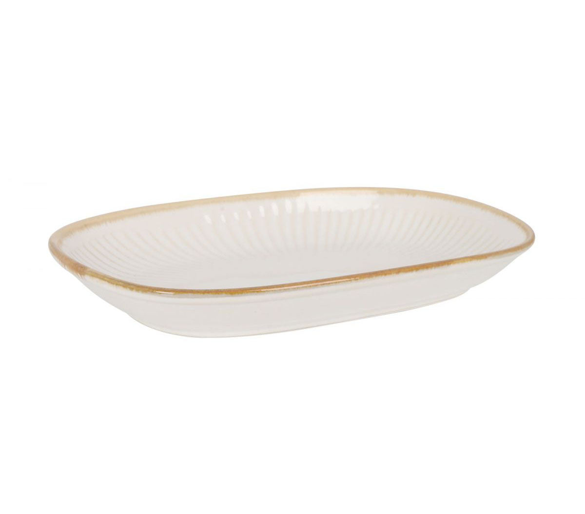 Milky Cream Rectangular dish bowl tapas dessert plate 25.4x14x3.3cm