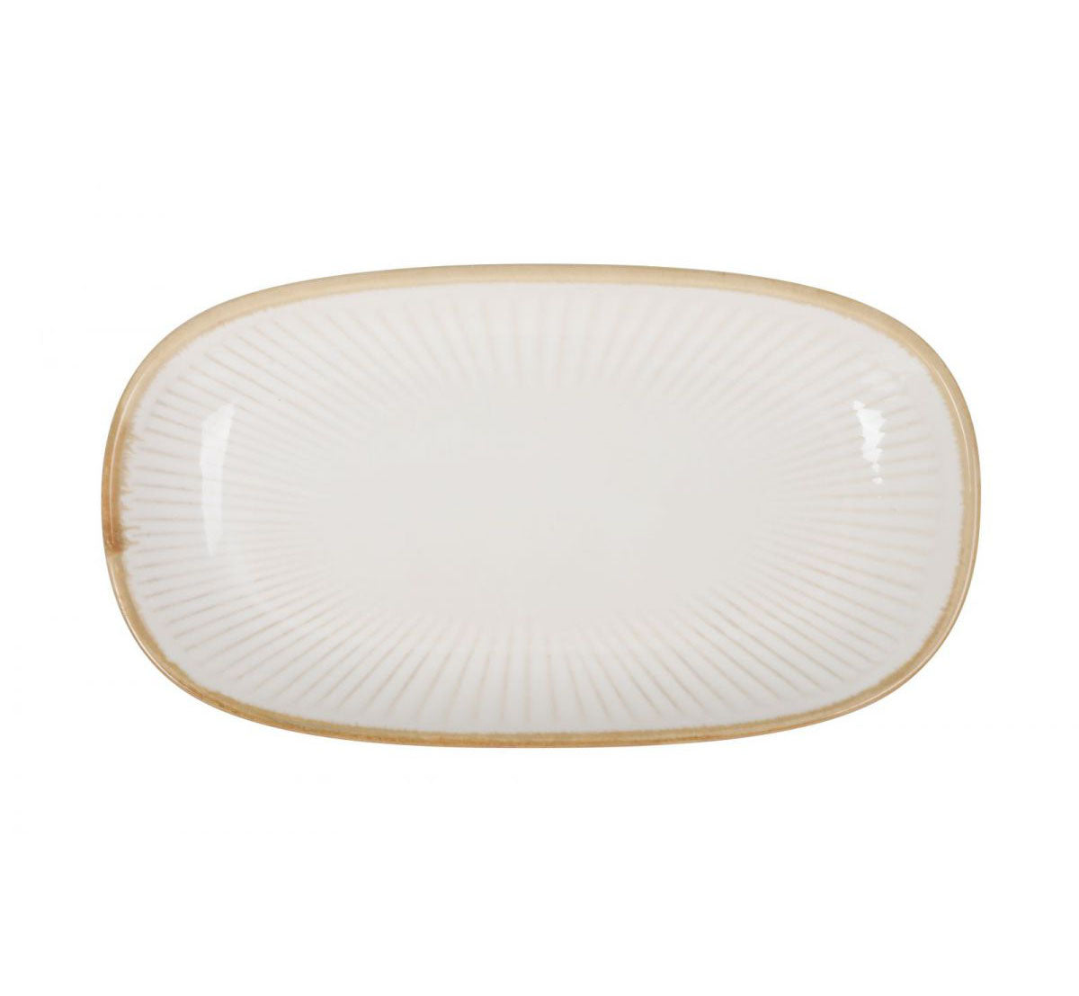 Milky Cream Rectangular dish bowl tapas dessert plate 25.4x14x3.3cm