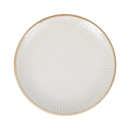 Milky Cream 25.5cm Dinner plate Vintage Stoneware