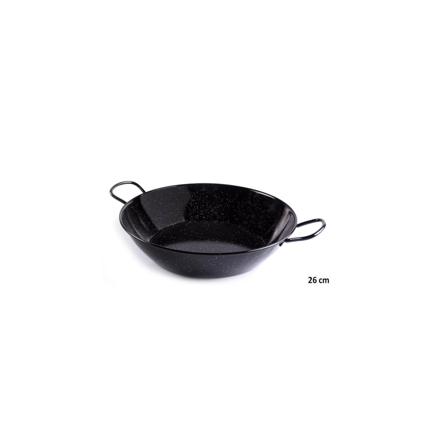 26cm DEEP paella pan with 2 handles Enamelled black / 2 portions