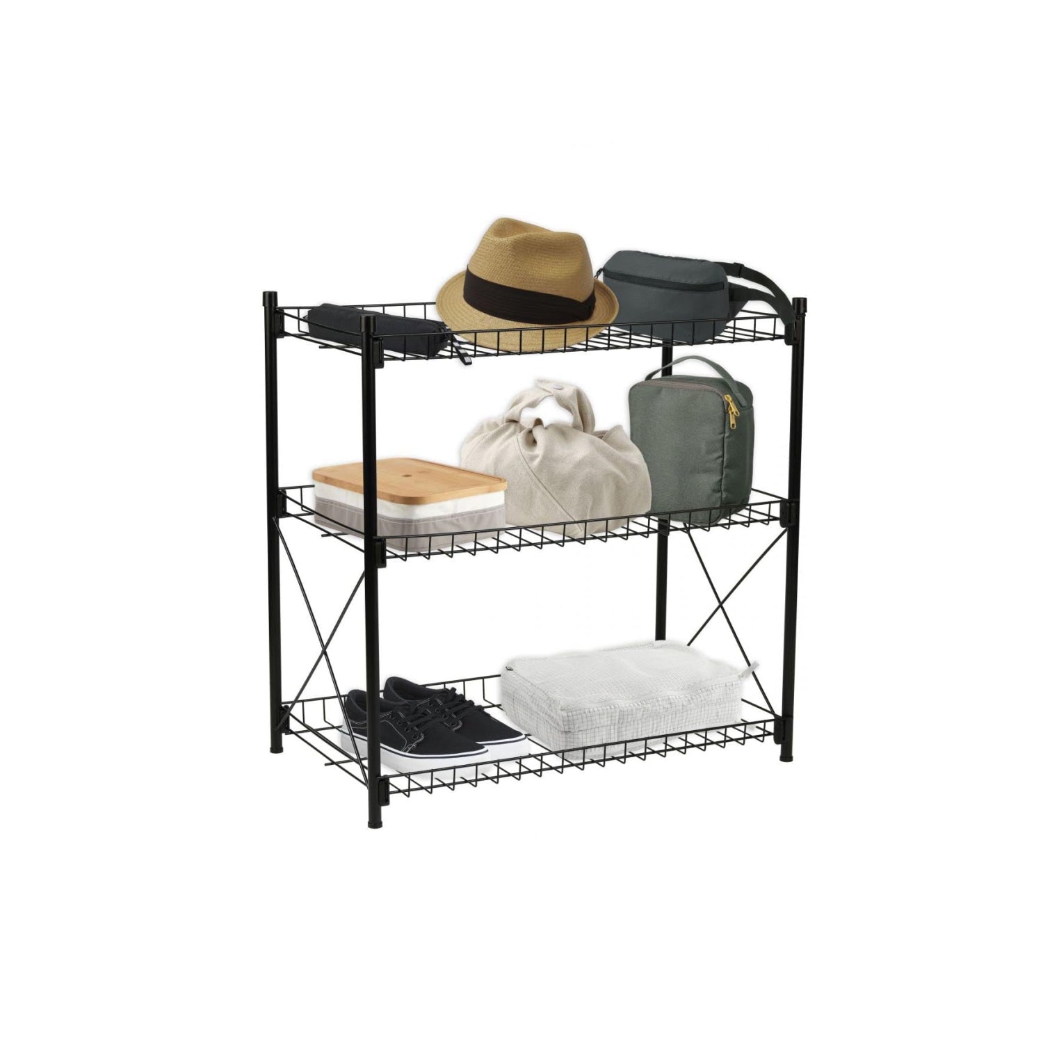 3 Tier Multipurpose Shelf Freestanding Metal Rack Organiser Kitchen bedroom bathroom unit