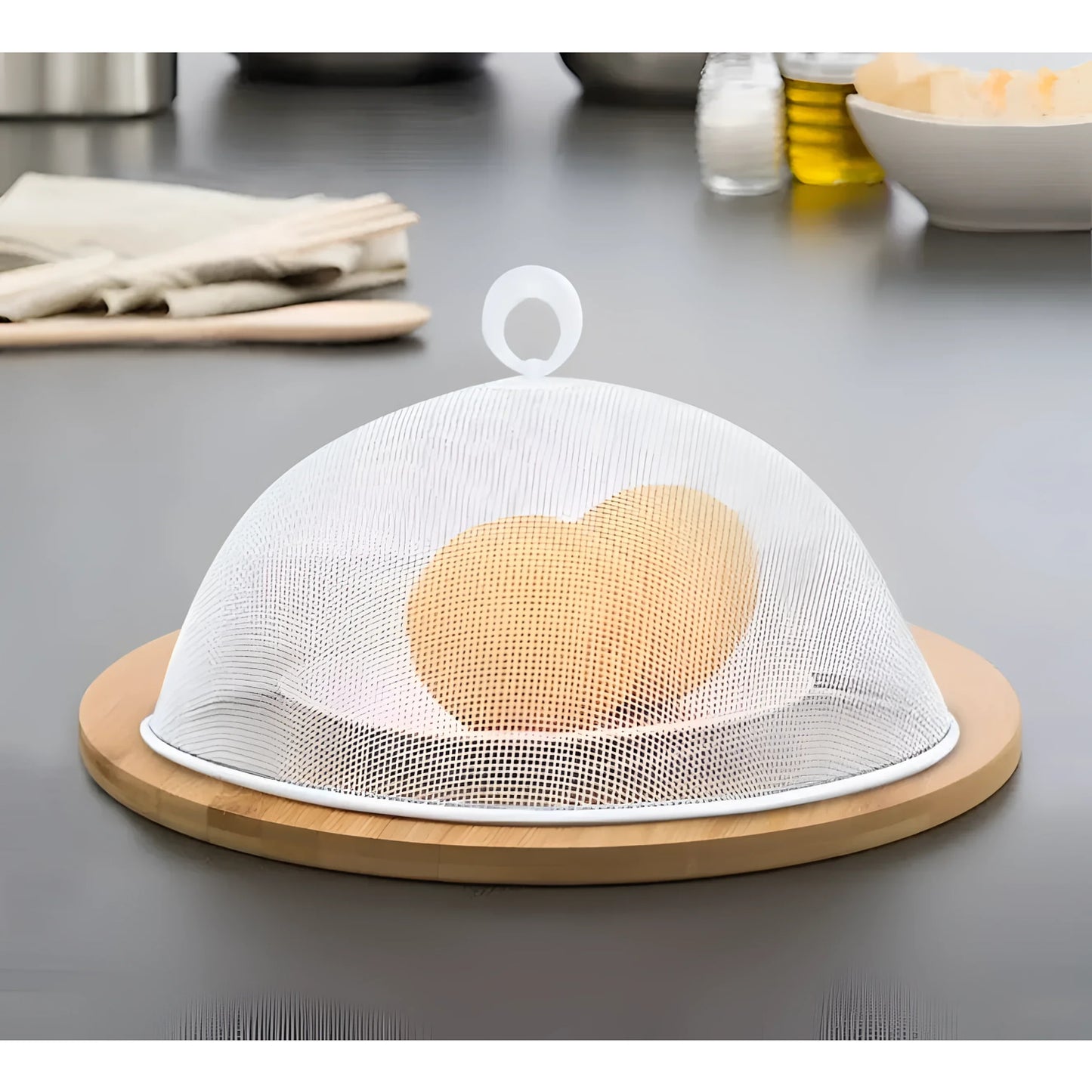 30cm Metal Mesh Food Cover Round Iron Metal Food Cover Protection Mesh Picnic Quttin