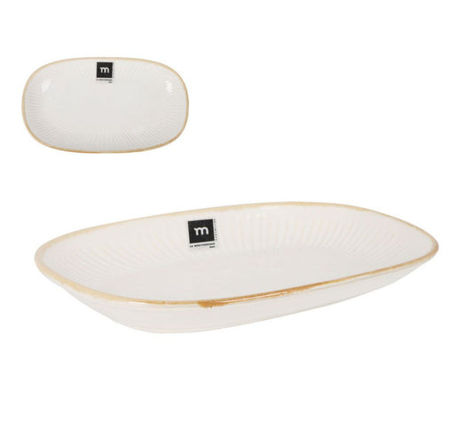 Milky Cream Rectangular dish bowl tapas plate 30x17.5x3.2cm