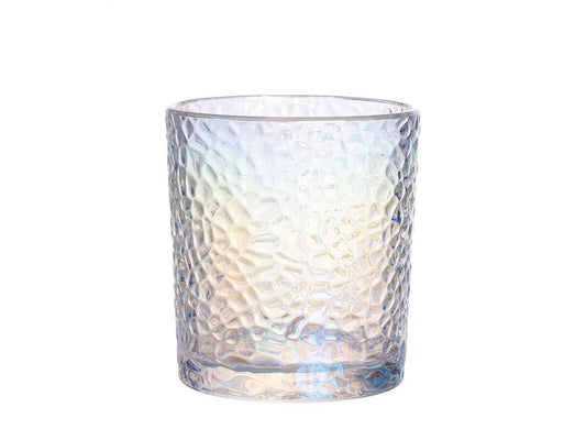 Iridescent textured 350ml Festo LUSTER cocktail whisky glass with rainbow sheen