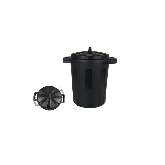 35L black plastic bin waste Rubbish outside garden 45x35x48cm