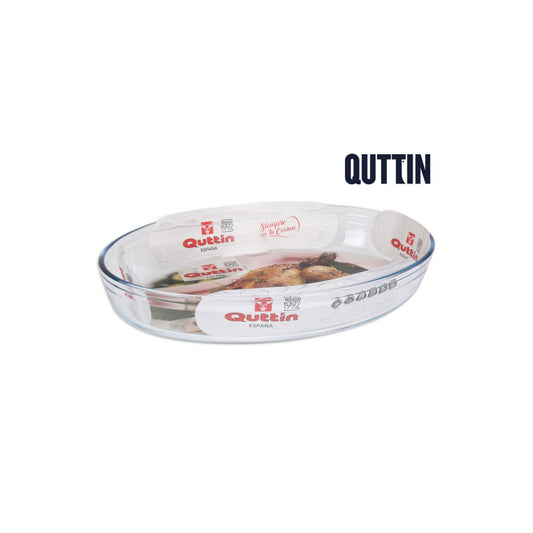 39x27cm oval Glass Oven Baking Lasagne tin roasting tray dish Quttin