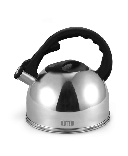 3L Stainless Steel Whistling Kettle Induction Quttin with black handle and lid