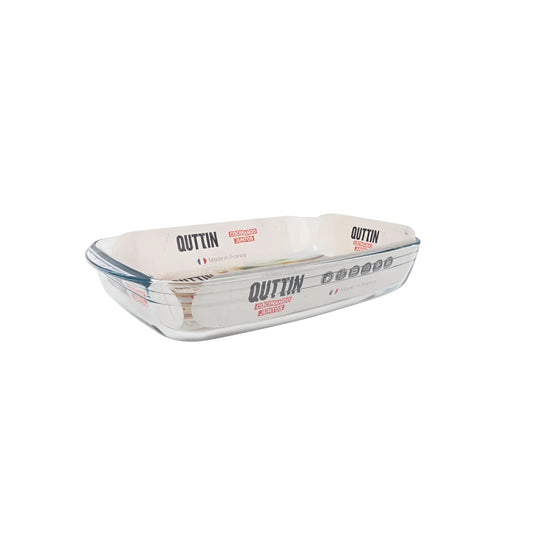 Rectangular glass baking dish for oven baking and roasting in Quuttin 4.2L lasagne tray