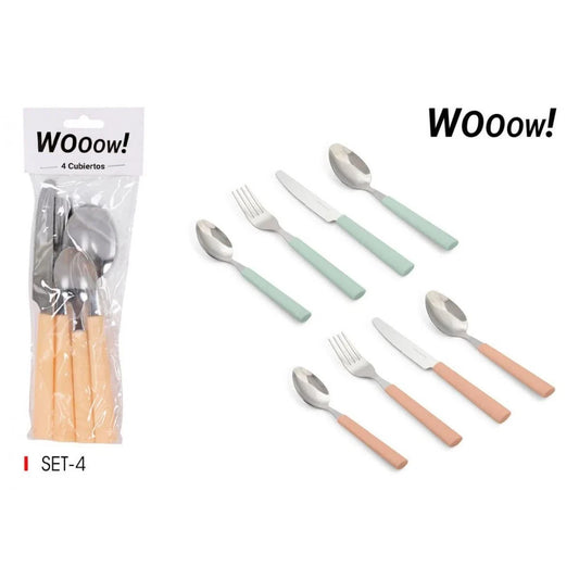 4 Piece Cutlery set Assorted colours