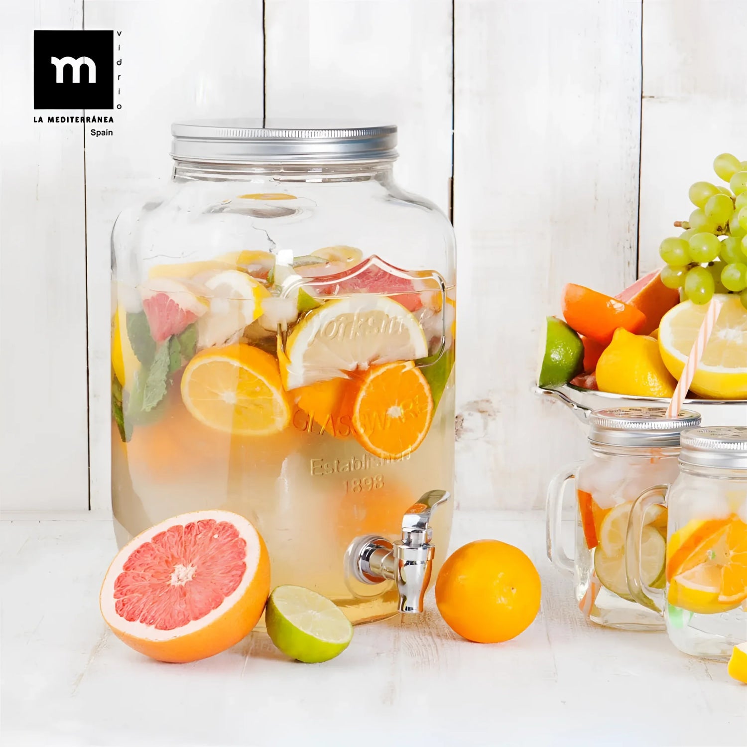4L glass Drinks Dispenser Rustik