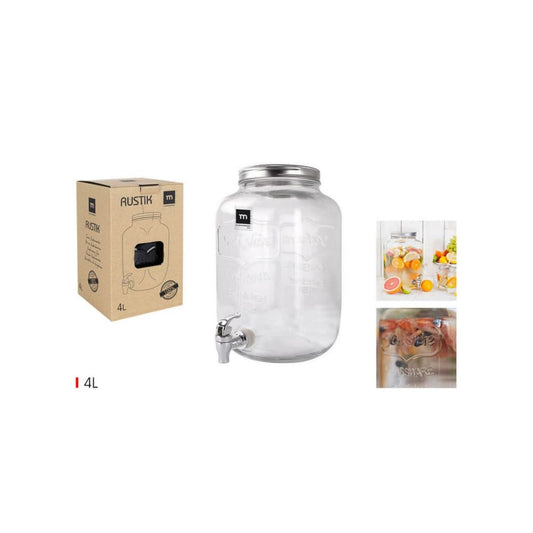 4L glass Drinks Dispenser Rustik