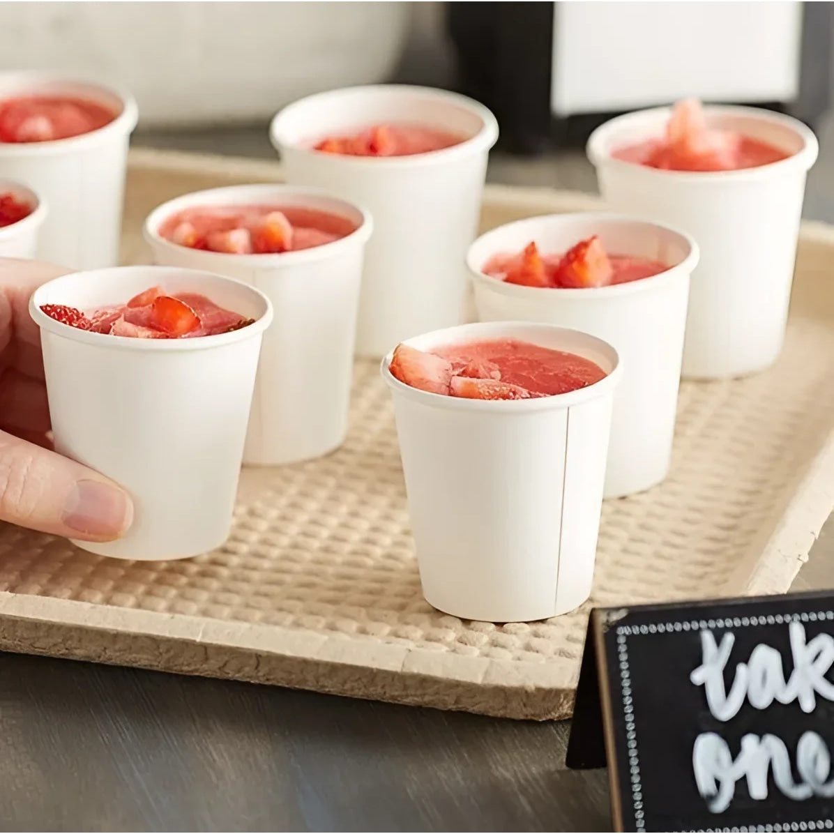 50x Algon Biodegradable 80ml disposable glasses coffee cups