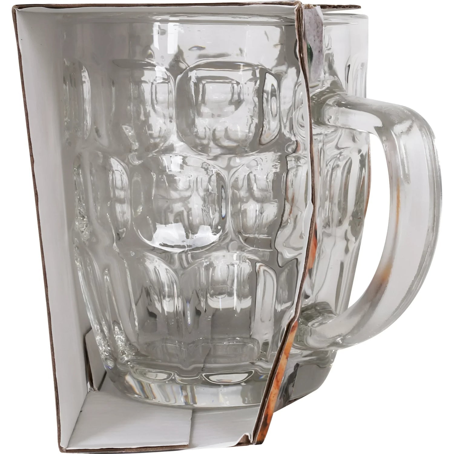 Clear glass 600ml Pint Beer Tankard Abadia in packaging for refreshing beverages