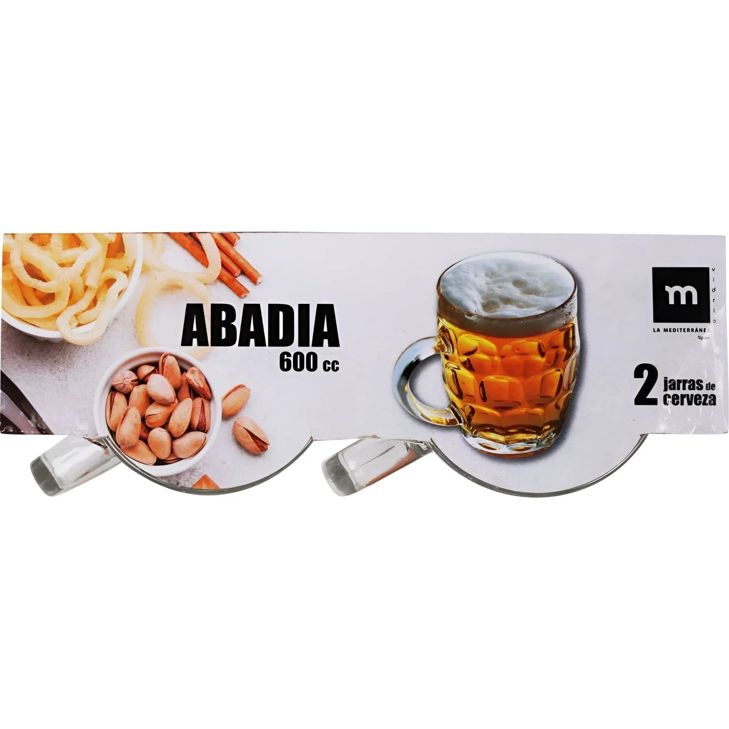 600ml Pint Beer Tankard Abadia set of two mugs for beer drinking