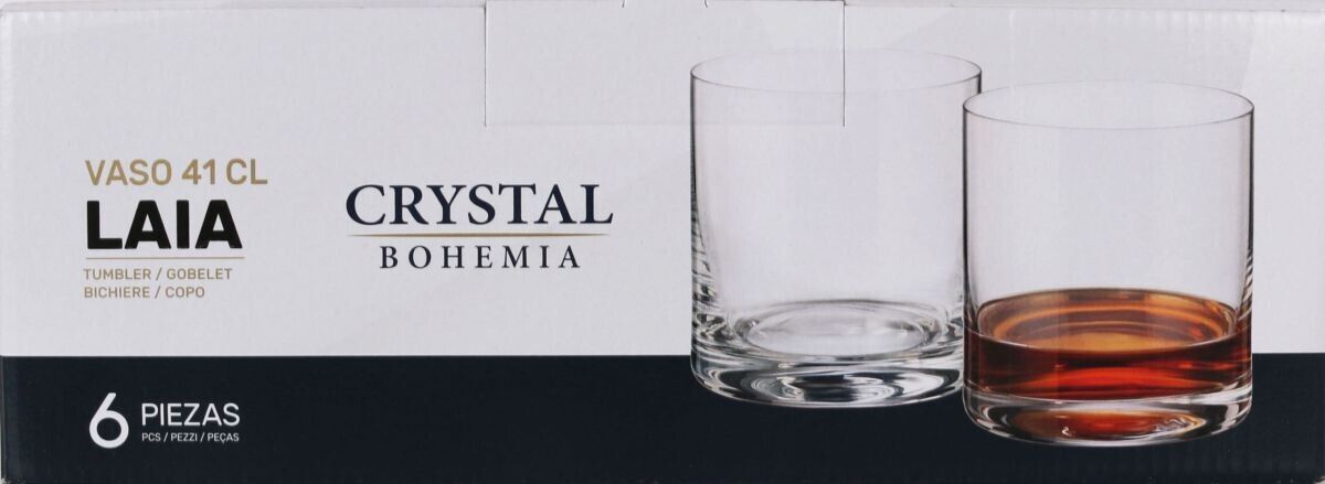 Laia Bohemia Crystal Whisky Glasses Tumblers 410ml gift