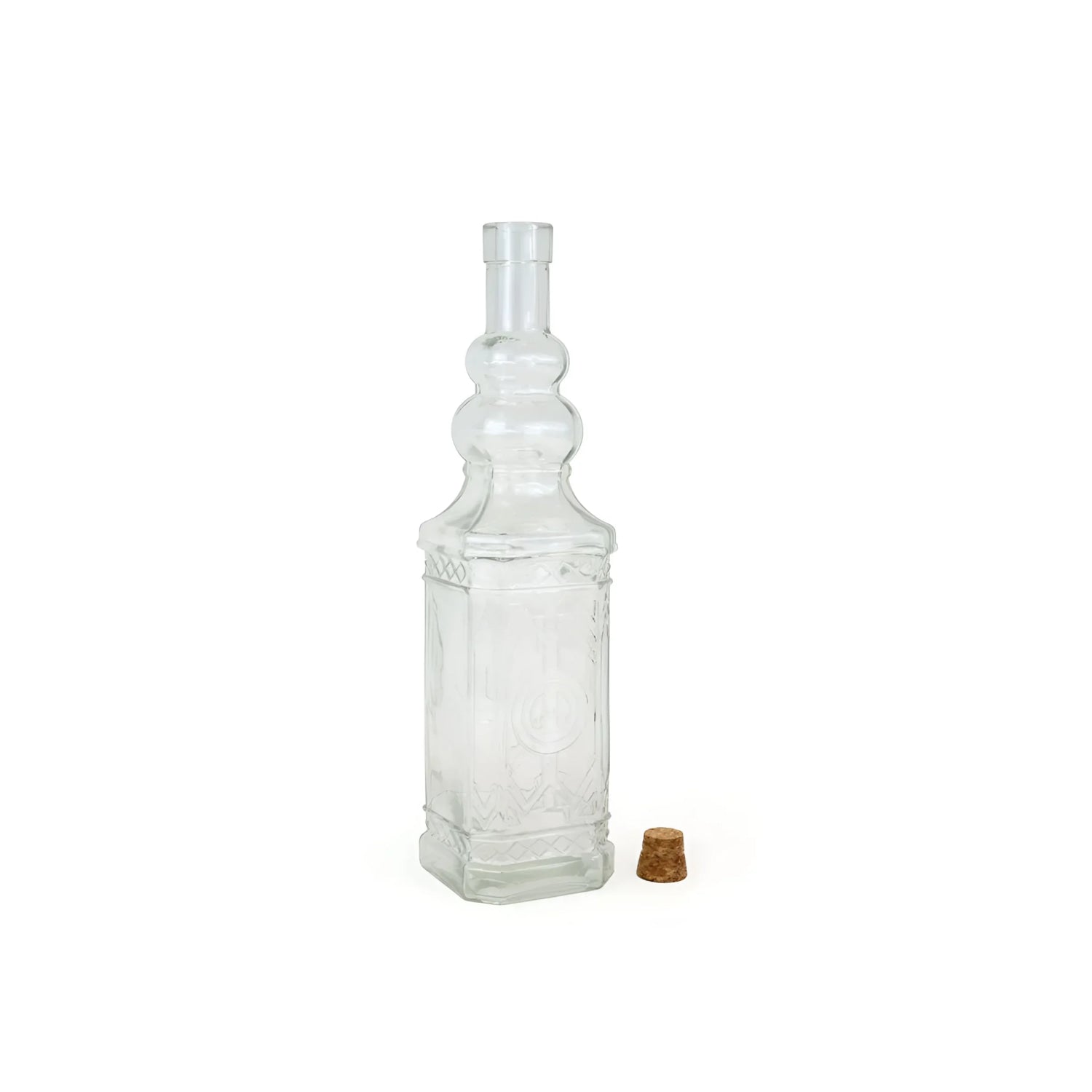 750ml Glass bottle La Mediterranea with cork Embossed design wine olive oil