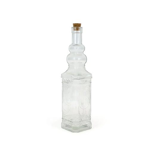 750ml Glass bottle La Mediterranea with cork Embossed design wine olive oil