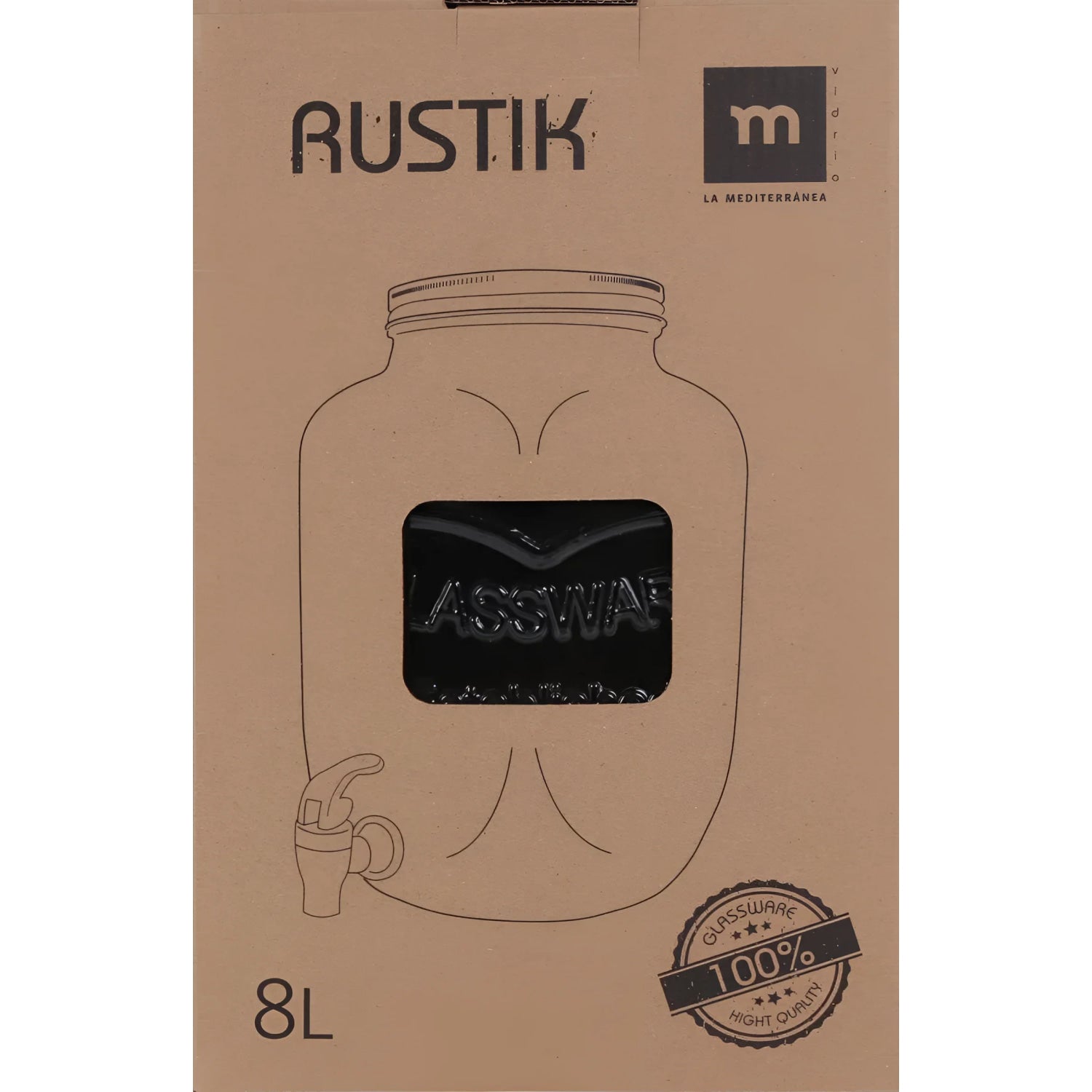8L glass Drinks Dispenser Rustik