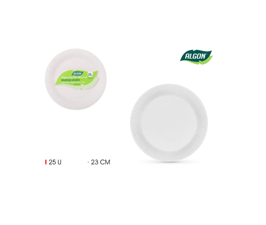 Algon dinner plates white disposable Party Tableware 23cm Pack of 25