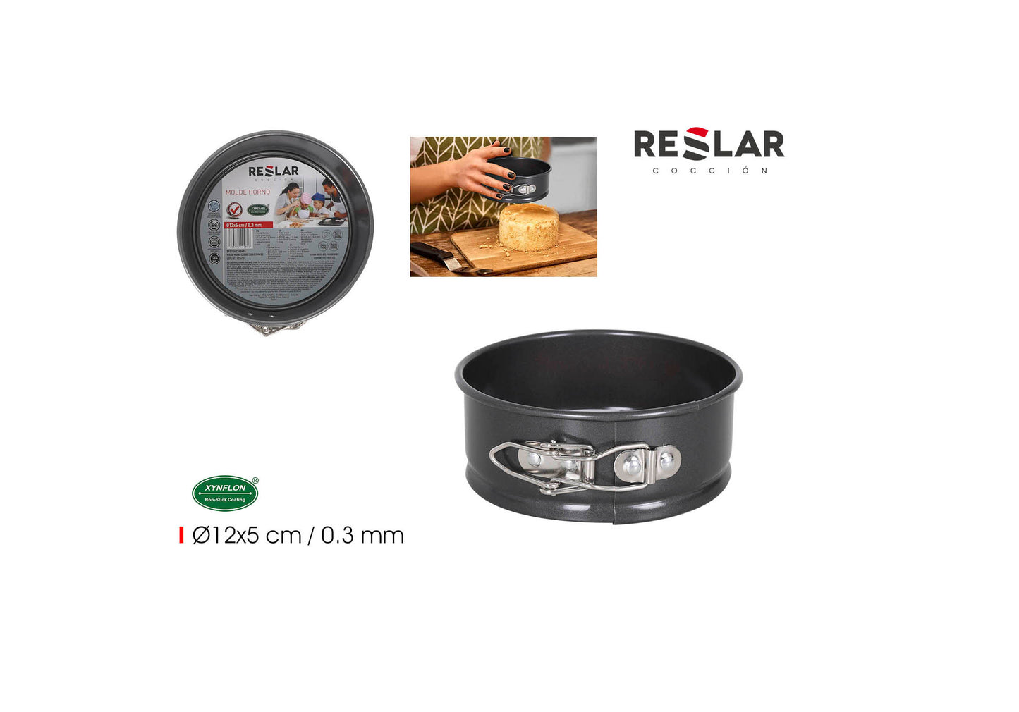 Round Cake Pan Tin Nonstick Removable Bottom Loose Base Baking Bakeware Mold 12x5cm