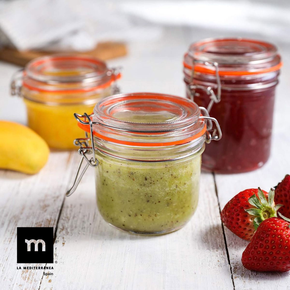 Clip Top Airtight Clear Glass Storage Spice Herb Jam Jars 180ml