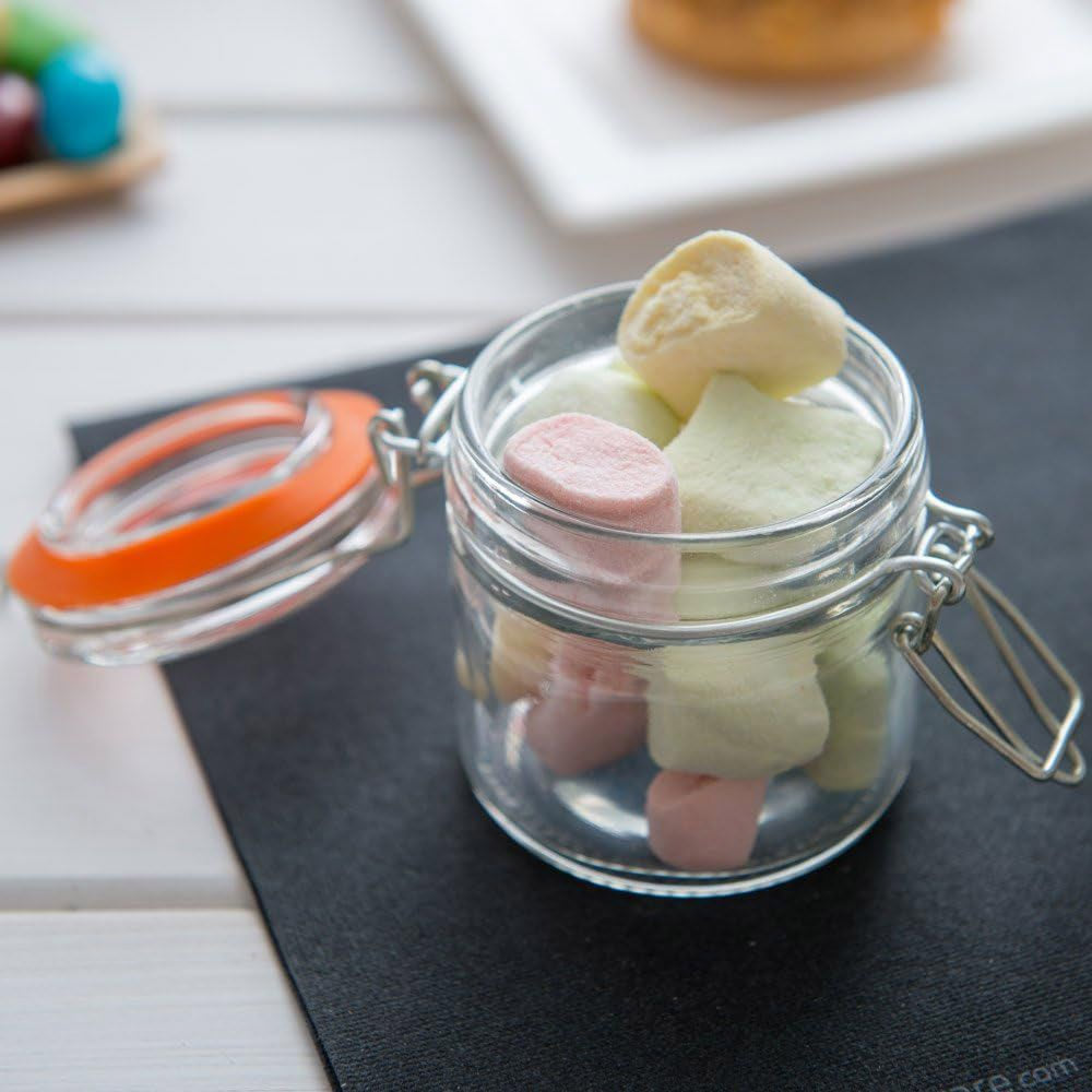 Clip Top Airtight Clear Glass Storage Spice Herb Jam Jars 180ml