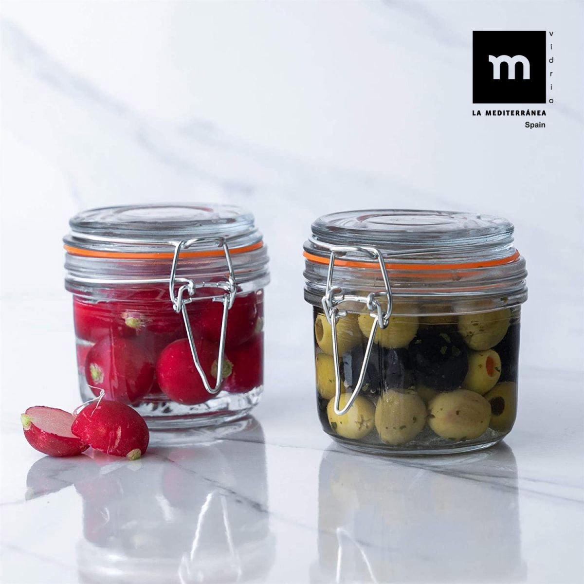 Clip Top Airtight Clear Glass Storage Spice Herb Jam Jars 180ml