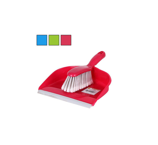 Plastic Dustpan Rubber Lip Assorted colours